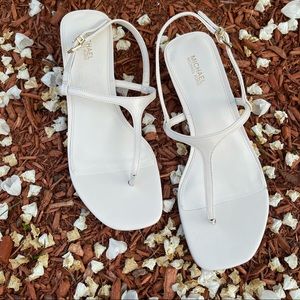 Michael Kors Tasha Leather Slingback Thong Sandal